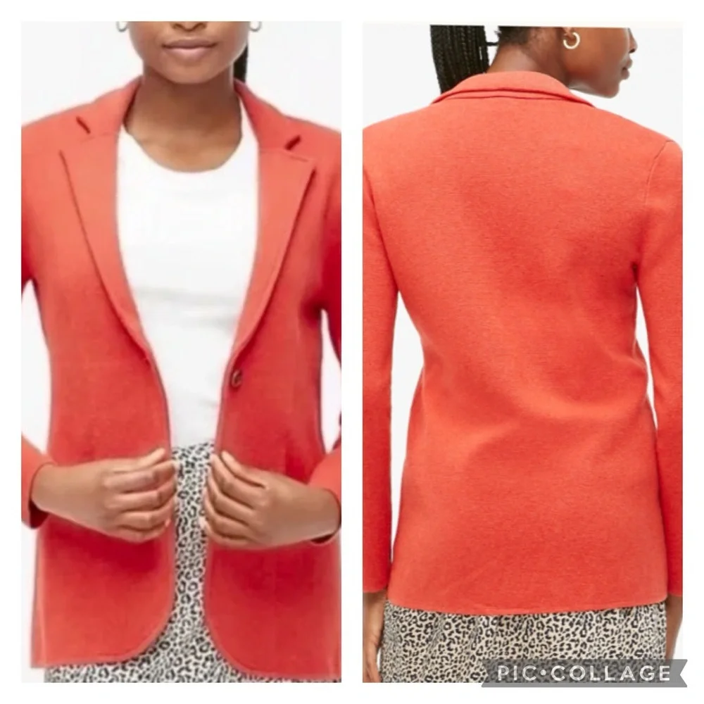 NWT J. Crew Factory Two Button Sweater Blazer in Heather Brick
